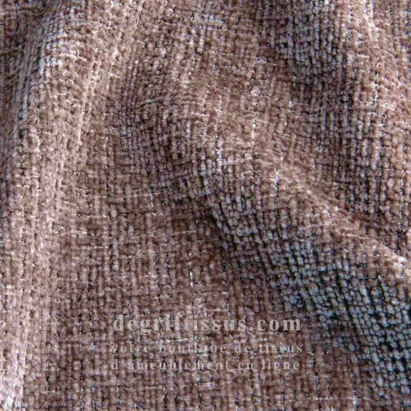 Tissu ameublement - chenille toucher doux beige foncé - fauteuil - chaise - canapé coussin banquette - rideau - degriftissus.com