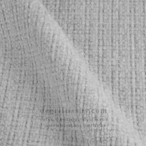 Tissu ameublement - chenille toucher doux nacre - fauteuil - chaise - canapé coussin banquette salon - rideau - degriftissus.com