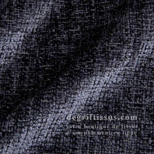 Tissu ameublement - chenille toucher doux gris foncé - fauteuil - chaise - canapé coussin banquette - rideau - degriftissus.com