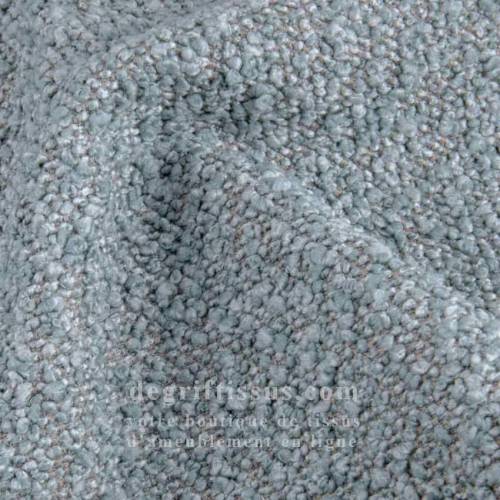 Tissu ameublement - chenillé bouclé volumineux bleu - fauteuil - chaise - canapé coussin salon - rideau - degriftissus.com