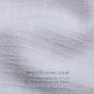 Tissu ameublement - chenille bicolore doux Tamise blanc - fauteuil - chaise - canapé coussin salon - rideau - degriftissus.com