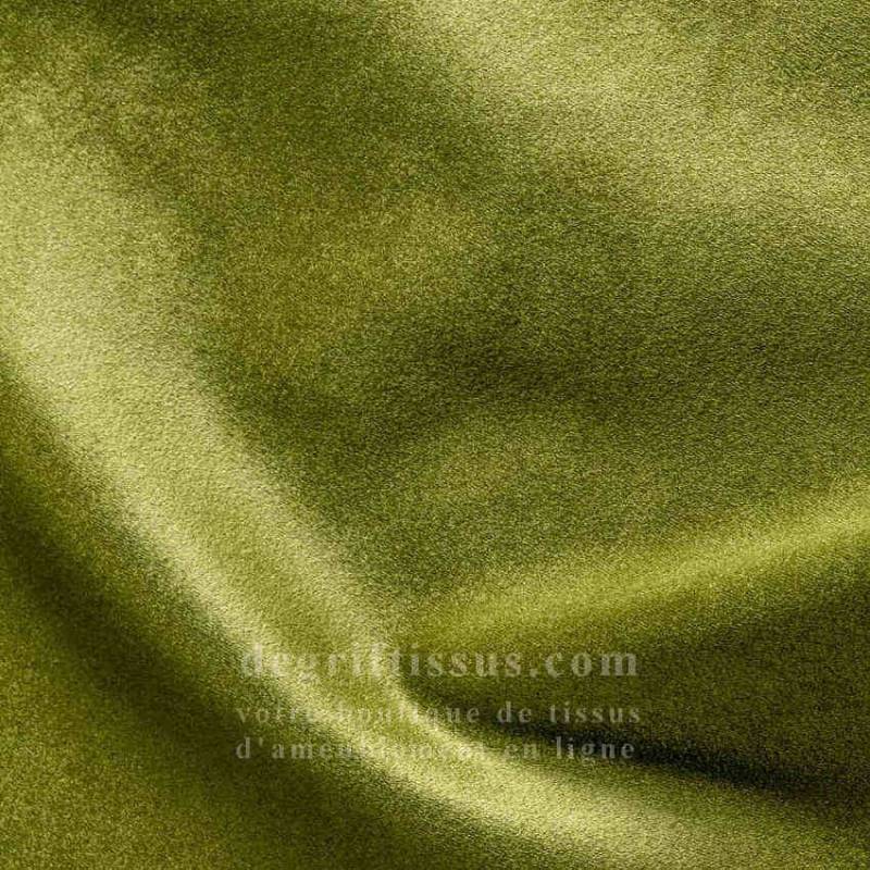Tissu ameublement - Daim suédine vert clair - pour fauteuil - canapé - banquette - chaise - tête de lit - degriftissus.com 