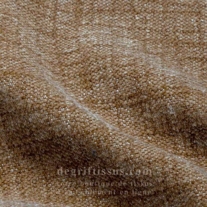 Tissu ameublement - chenille bicolore doux Tamise beige - fauteuil - chaise - canapé coussin salon - rideau - degriftissus.com