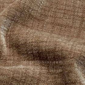 Tissu ameublement - chenille bicolore doux Tamise marron clair - fauteuil chaise canapé coussin salon rideau - degriftissus.com