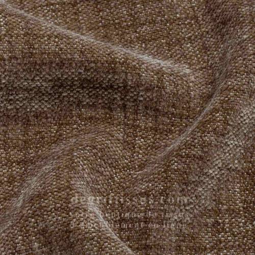 Tissu ameublement - chenille toucher doux marron - fauteuil - chaise - canapé coussin salon - rideau - degriftissus.com