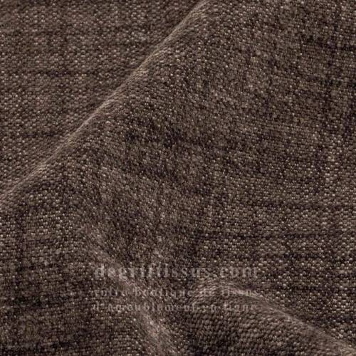 Tissu ameublement - chenille toucher doux marron foncé - fauteuil - chaise - canapé coussin salon - rideau - degriftissus.com