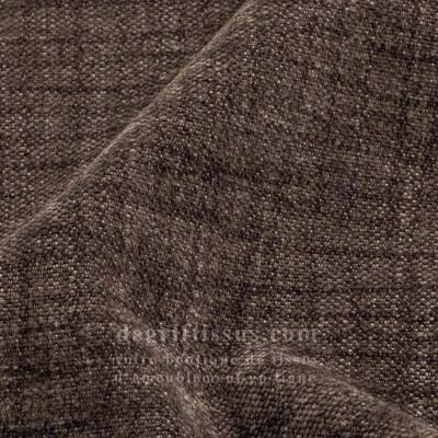 Tissu ameublement - chenille bicolore doux Tamise marron foncé - fauteuil chaise canapé coussin salon rideau - degriftissus.com