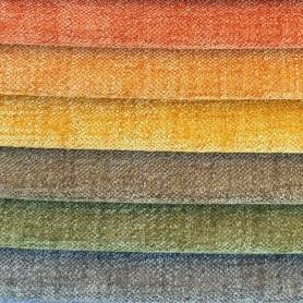 Tissu ameublement - chenille bicolore doux Tamise mandarine 2- fauteuil chaise canapé coussin salon - rideau - degriftissus.com