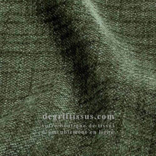 Tissu ameublement - chenille toucher doux kaki - fauteuil - chaise - canapé coussin salon - rideau - degriftissus.com