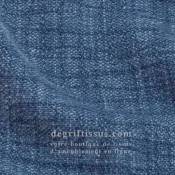 Tissu ameublement - chenille toucher doux bleu jean - fauteuil - chaise - canapé coussin salon - rideau - degriftissus.com