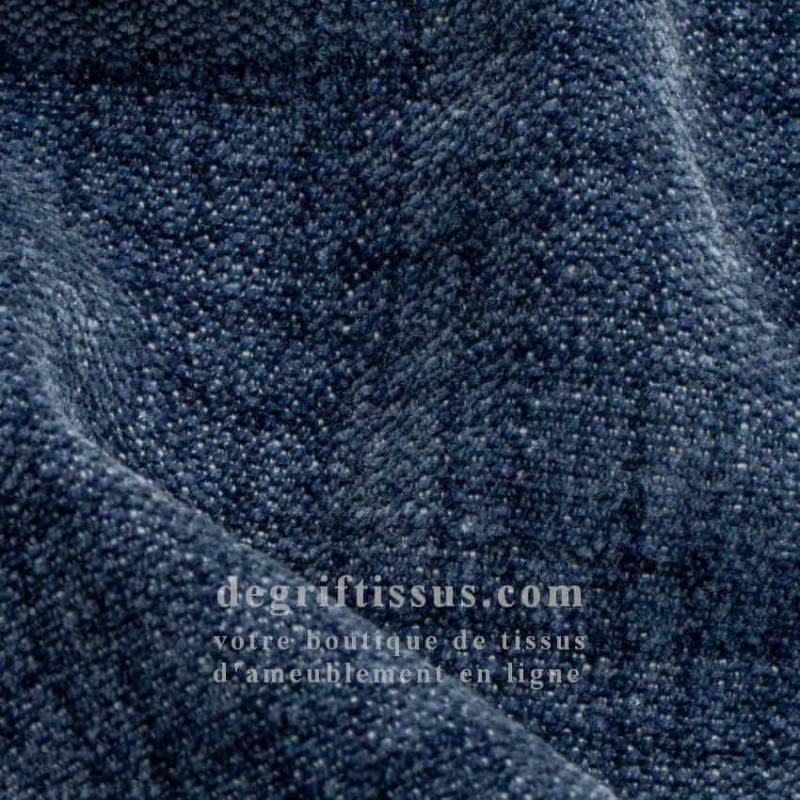 Tissu ameublement - chenille bicolore doux Tamise bleu - fauteuil - chaise - canapé coussin salon - rideau - degriftissus.com