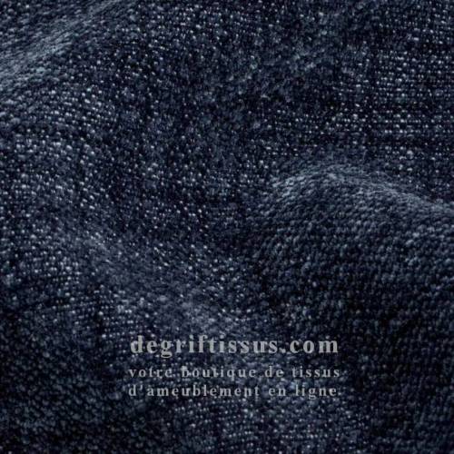 Tissu ameublement - chenille toucher doux bleu pétrole - fauteuil - chaise - canapé coussin salon - rideau - degriftissus.com