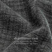 Tissu ameublement - chenille bicolore doux Tamise gris foncé - fauteuil chaise canapé coussin salon - rideau - degriftissus.com