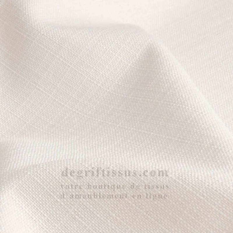 Tissus ameublement - Imitation lin anti-tache blanc - pour siège - fauteuil - coussin - rideau - nappe - degriftissus.com