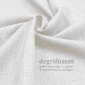 Tissus ameublement - Imitation lin anti-tache blanc - pour siège - fauteuil - coussin - rideau - nappe - degriftissus.com