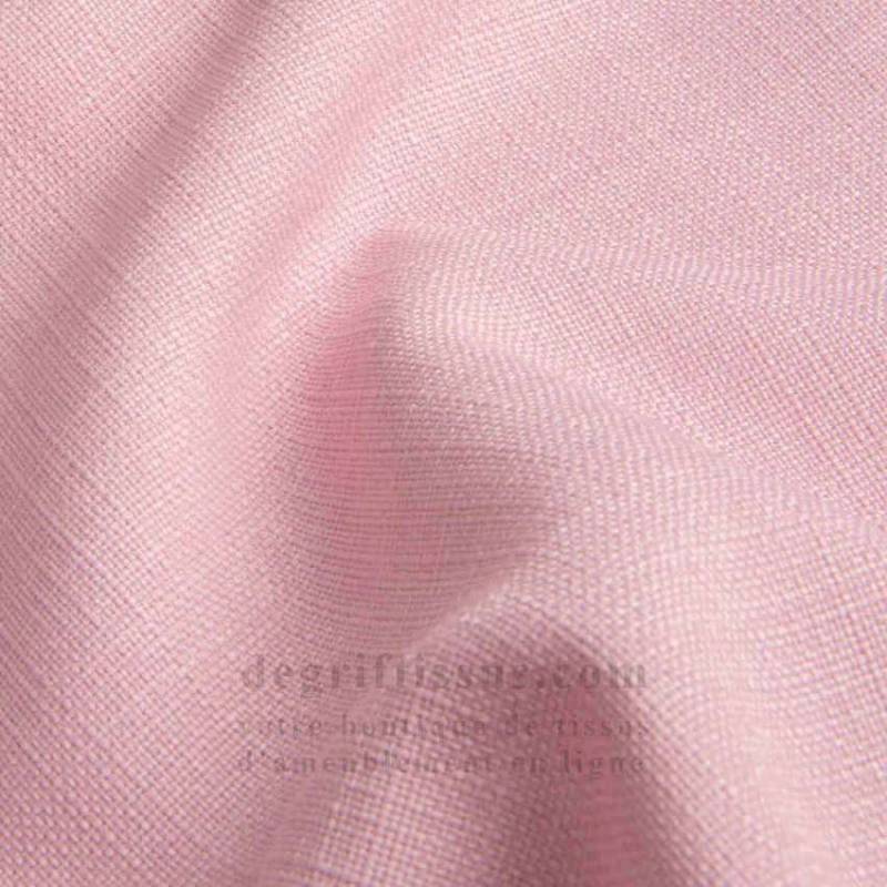Tissus ameublement - Imitation lin anti-tache- rose buvard - pour siège - fauteuil - coussin - rideau - nappe - degriftissus.com