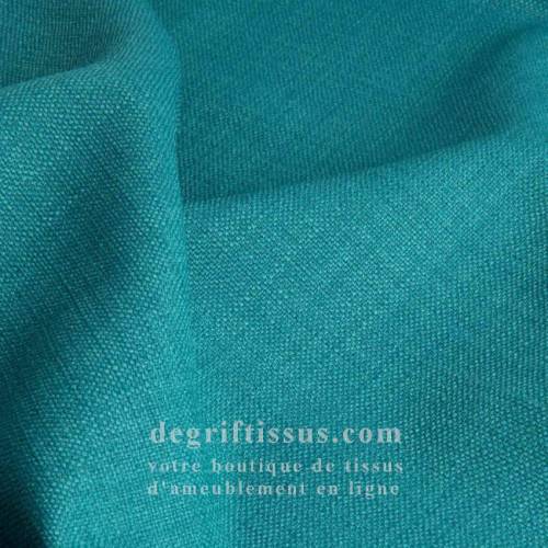 Tissus d&#039;ameublement - Imitation lin anti-tache-bleu turquoise - siège - fauteuil - coussin - rideau - nappe - degriftissus.com