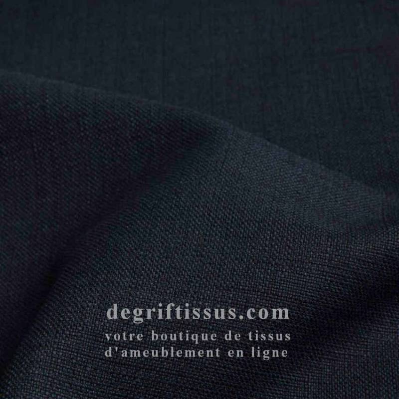 Tissus ameublement - Imitation lin anti-tache noir - pour siège - fauteuil - coussin - rideau - nappe - degriftissus.com