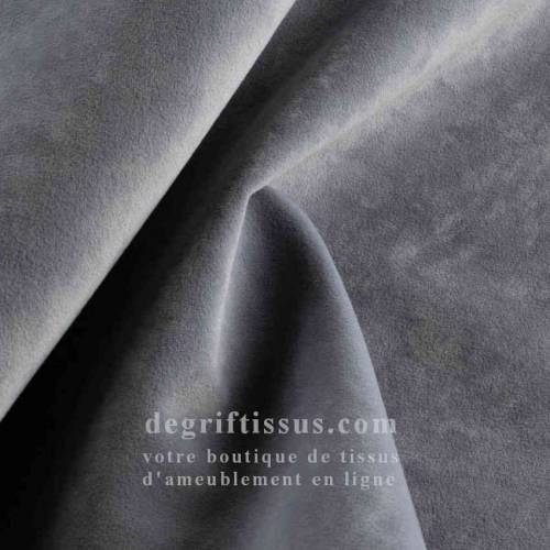 Tissu ameublement - velours Sélect gris - fauteuil - chaise - canapé coussin banquette salon - rideau - degriftissus.com