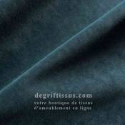 Tissu ameublement - velours Sélect bleu canard - fauteuil - chaise - canapé coussin banquette salon - rideau - degriftissus.com