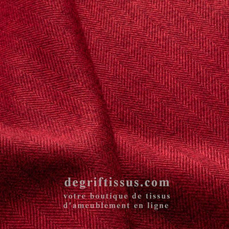 Tissu ameublement - Dublin Rouge - recouvrement fauteuil - chaise - canapé coussin banquette salon - rideau - degriftissus.com