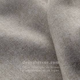 Tissu brossé chevrons gris taupe