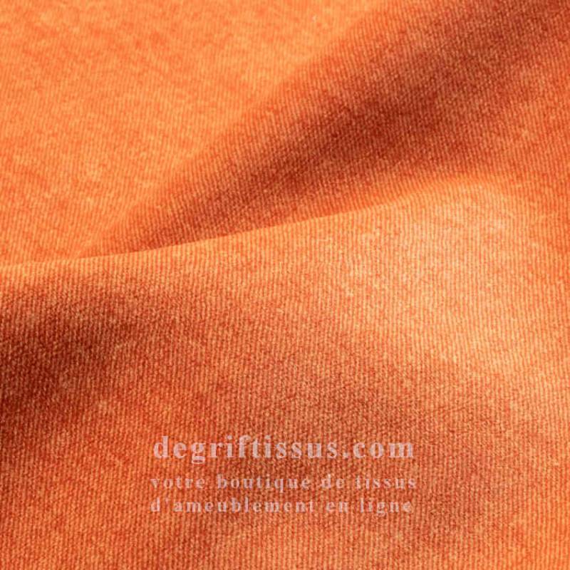 Tissu ameublement - Valette - velours orange - fauteuil - chaise - canapé coussin banquette salon - rideau - degriftissus.com