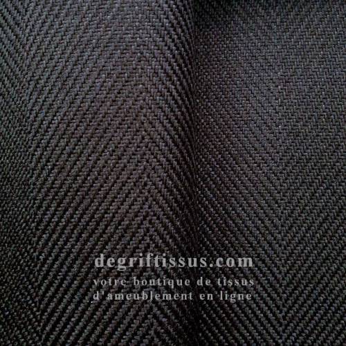 Tissu ameublement - occultant noir chevrons - envers blanc - isolant - degriftissus.com