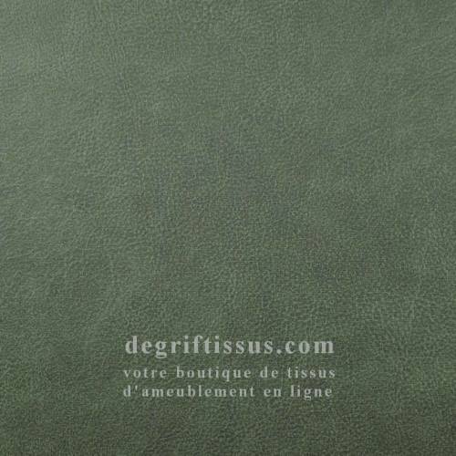 Tissu ameublement - Cuir craquelé vert - recouvrement - siège - coussins - degriftissus.com