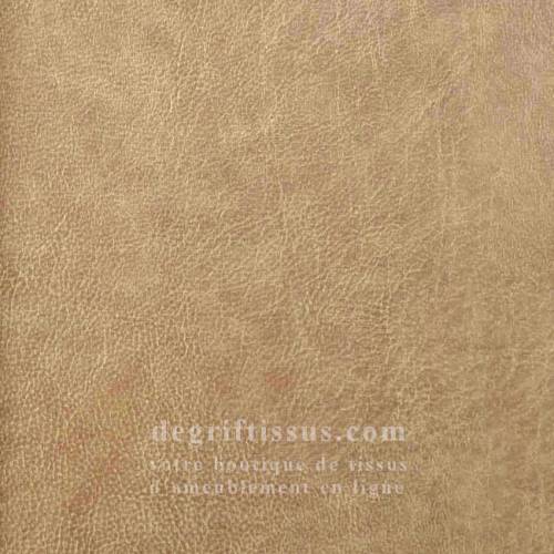 Tissu ameublement - Cuir craquelé beige - recouvrement - siège - coussins - degriftissus.com