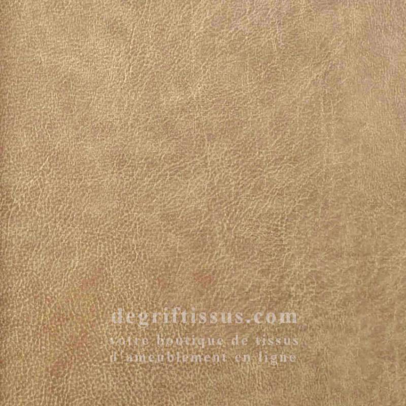 Tissu ameublement - Cuir craquelé beige - recouvrement - siège - coussins - degriftissus.com