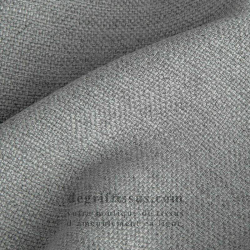 Tissu ameublement imitation lin gris clair - haute résistance - doublé latex - lisse au grain fin - degriftissus.com