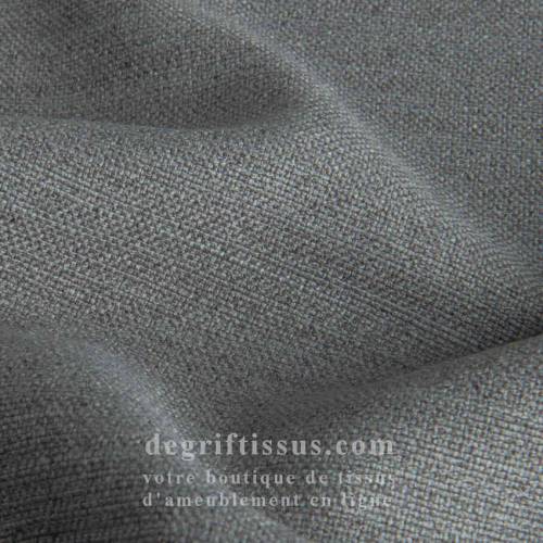 Tissu ameublement imitation lin gris - haute résistance - doublé toile - lisse au grain fin - degriftissus.com