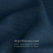 Tissu ameublement imitation lin bleu nuit - haute résistance - doublé latex - lisse au grain fin - degriftissus.com