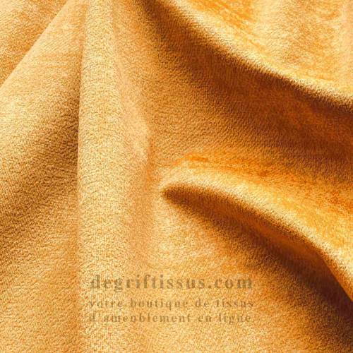 Tissu ameublement - velours chenille jaune 2 - fauteuil - chaise - canapé coussin banquette salon - rideau - degriftissus.com