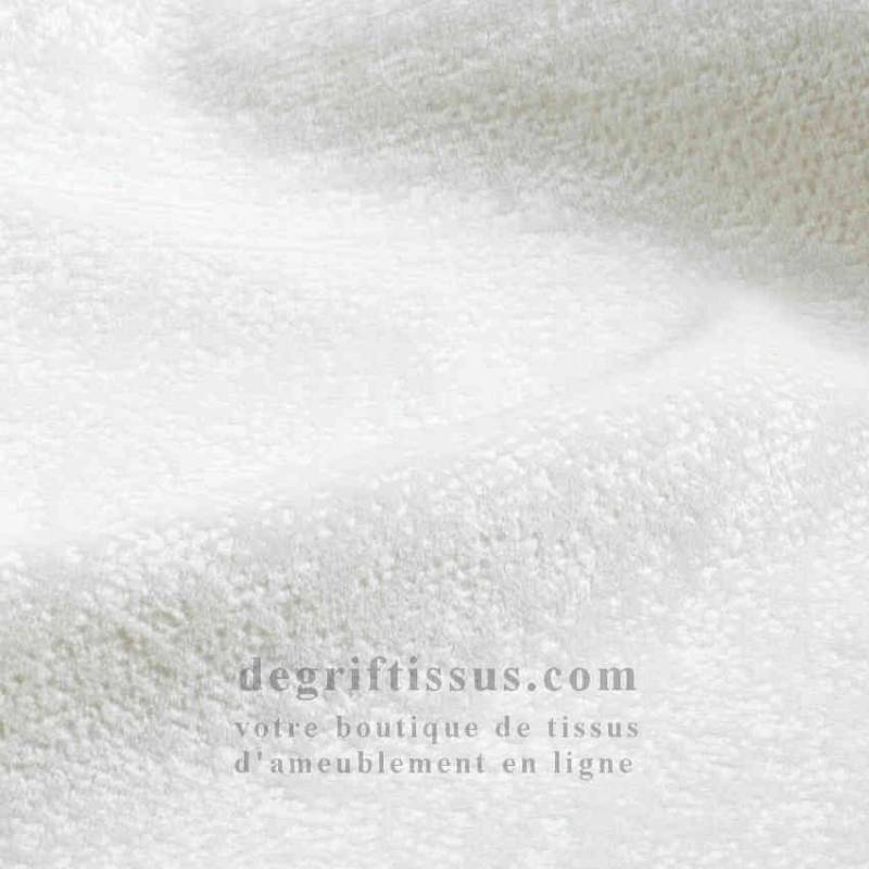 Tissu ameublement - Velours Amory blanc - fauteuil - chaise - canapé coussin banquette salon - rideau - degriftissus.com