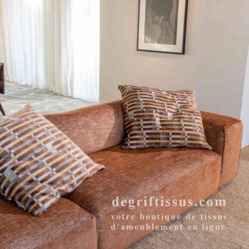 Tissu ameublement - Structuré strié Rome 4 - fauteuil - chaise - canapé coussin banquette - rideau - degriftissus.com