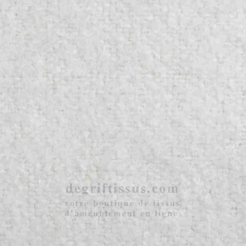 Tissu d ameublement doux texturé Cosy 01 blanc - intérieur extérieur résistant soleil - degriftissus.com