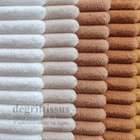 Tissu ameublement - Velours grosse côte écru 2- chaises - fauteuils - coussins - tête de lit - double rideau