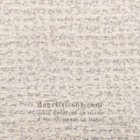 Tissu ameublement chenillé bouclé Aurore 01 écru - pour siège - fauteuil - chaise - coussin - canapé - rideau - tenture