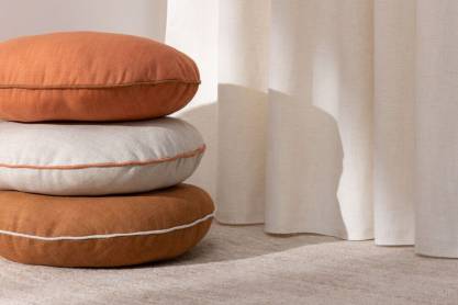 Tissu ameublement - Lin naturel Siena pente 2 - fauteuil chaise canapé coussin salon rideau - degriftissus.com
