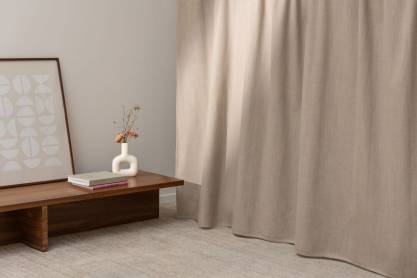 Tissu ameublement - Lin naturel occultant Siena BO pente 1 - rideaux occultants - black out - degriftissus.com
