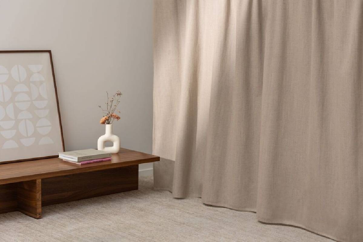 Tissu ameublement - Lin naturel occultant Siena BO pente 1 - rideaux occultants - black out - degriftissus.com