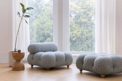 Tissu ameublement - bouclé volumineux Santa Cruz pente 1 - fauteuil chaise canapé coussin salon rideau - degriftissus.com