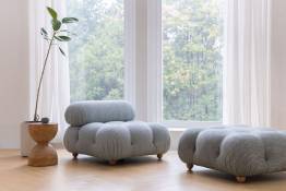 Tissu ameublement - bouclé volumineux Santa Cruz pente 1 - fauteuil chaise canapé coussin salon rideau - degriftissus.com