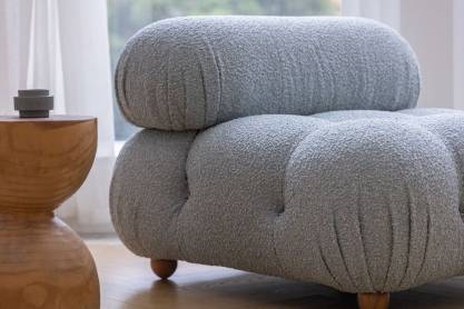 Tissu ameublement - bouclé volumineux Santa Cruz pente 2 - fauteuil chaise canapé coussin salon rideau - degriftissus.com
