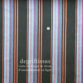 Rayures chocolat, orange, fuchsia, mauve