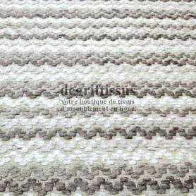 Tissu d&#039;ameublement motifs vaguelettes, tissage Jacquard de grande résistance, doux, d&#039;aspect laine - Dégrif&#039; tissus