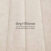 Velours côte écru Dégriftissus vous propose ce tissu d'ameublement velours fine côte, pour chaises, fauteuils, tête de lit, can