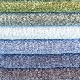 Tissu ameublement - chenille bicolore doux Tamise bleu jean 2- fauteuil chaise canapé coussin salon - rideau - degriftissus.com